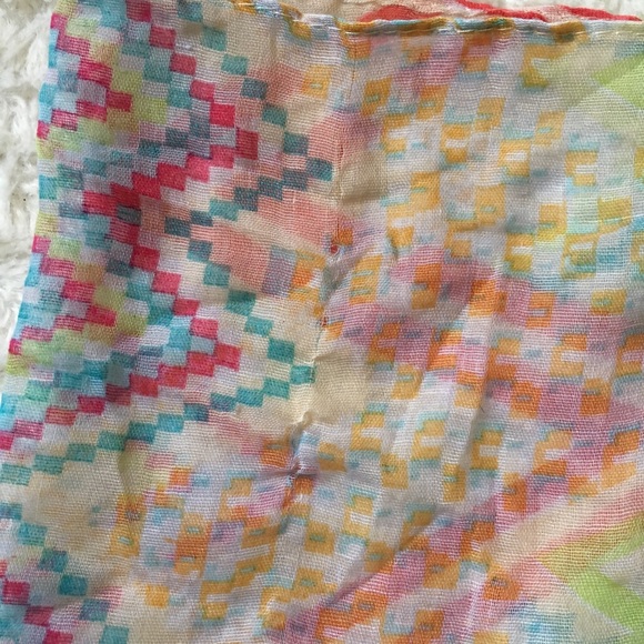 Zig Zag Aztec Chevron Rainbow Print Infinity Scarf - Picture 3 of 8